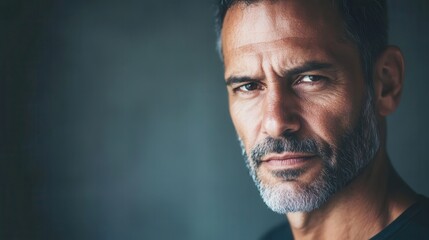 A man with a serious expression appears lost in thought within a softly illuminated setting. Generative AI