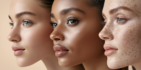 Fototapeta premium Diverse beauty: natural skin tones and features in modern portrait photography