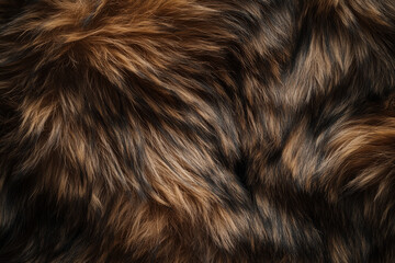 Naklejka premium A fur textured surface with long, luxurious strands, featuring a deep, rich color that adds warmth and softness to the image.