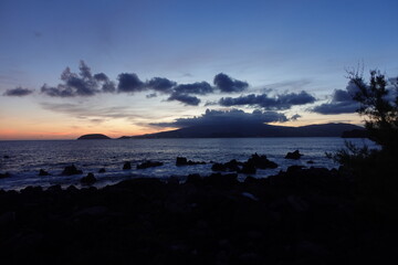 island at sunset