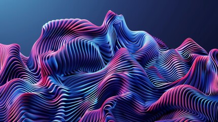 A blue and pink wave with purple and pink stripes