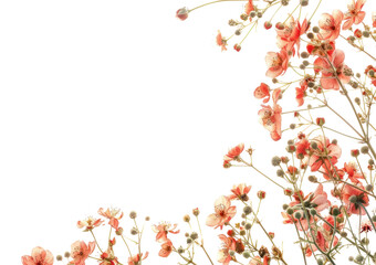 PNG Delicate floral border on the white background