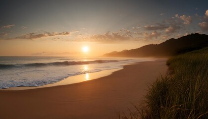 Fototapeta premium Sunrise over a pristine beach