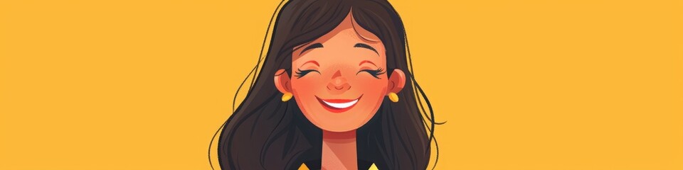 woman smiling illustration.