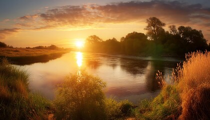 Sunset over a peaceful river