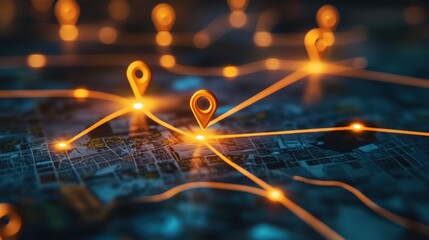 Connected World: A Network of Location Pins