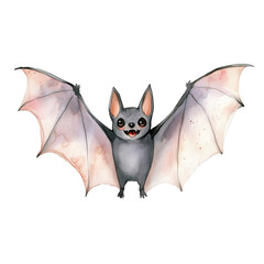 Obraz premium Cute Cartoon Bat With Open Wings Flying in a Whimsical Style