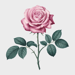 Elegant Rose Illustration on White Background