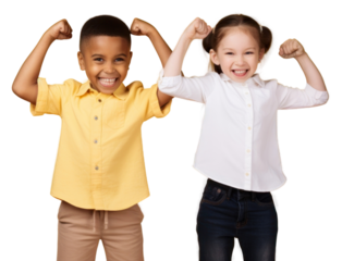 PNG happy children on the white background