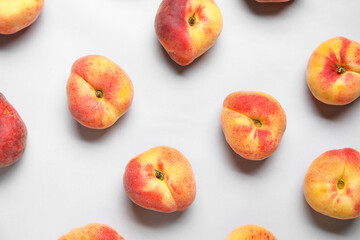 Sweet fig peaches on grey background