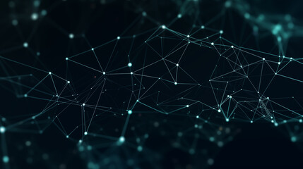 Obraz premium Abstract Digital Network with Bright Neon Connections