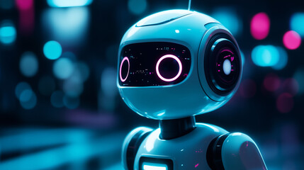 Robot intelligent digital assistant ai artificial intelligence technology concept