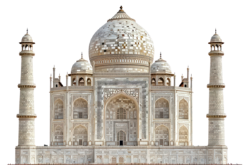 PNG Taj Mahal architecture landmark on the white background.