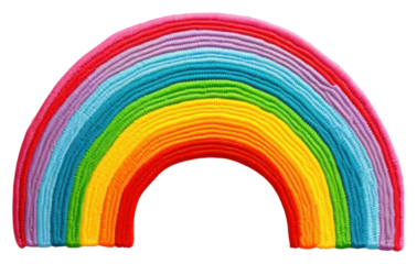 PNG Rainbow in embroidery style on the white background