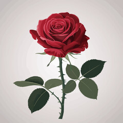 Naklejka premium Elegant Rose Illustration on White Background
