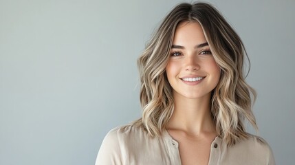 Fototapeta premium Blonde smiling woman portrait