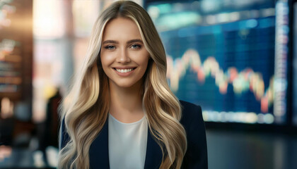 Junge Frau an der B&ouml;rse