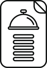 Simple vector of a restaurant menu with a cloche covering a list of items