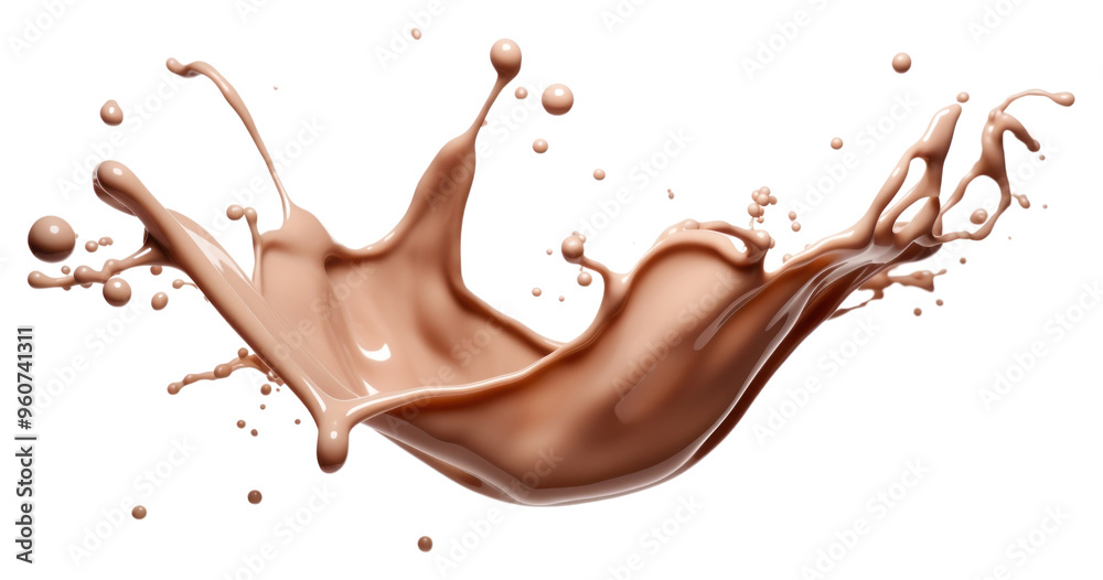 Poster PNG A Chocolate milk splash on the white background