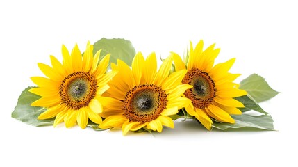 Naklejka premium Sunflower flowers isolated on white background Yellow flower