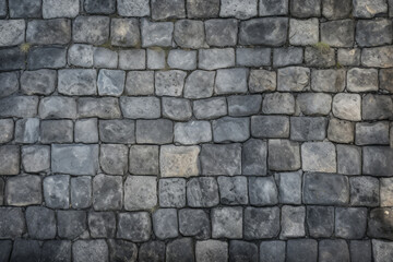 Fototapeta premium Processed collage of old european cobble stone pavement texture. Background for banner