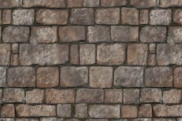 Obraz premium Processed collage of old street pavement surface texture. Background for banner, backdrop