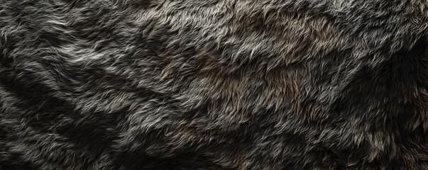 A fur textured surface with rough, rugged strands, offering a natural, earthy texture with deep shadows.