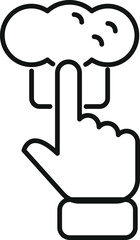 This simple, black and white icon represents the concept of online food ordering