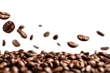 Obraz premium PNG coffee beans border on the white background