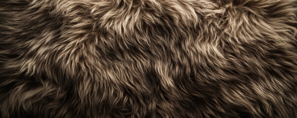 Fototapeta premium A fur textured surface with thick, woolly fur, giving a cozy and warm feel, with subtle variations in tone throughout.