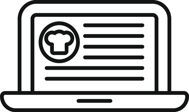 Laptop is displaying a website promoting online culinary courses