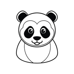 Panda bear vector illustration icon, panda silhouette vector icon on white background.
