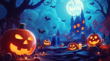 Halloween character vector background design