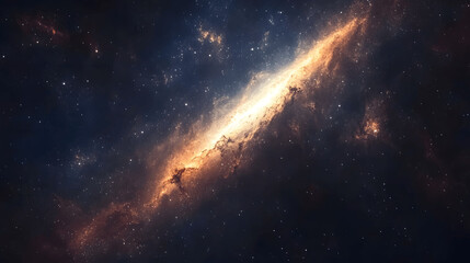 Fototapeta premium Milky Way galaxy in deep space with swirling stars and cosmic clouds