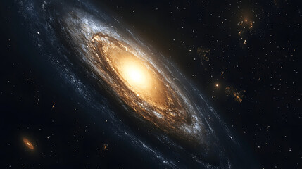 Naklejka premium Digital artwork of the Andromeda galaxy from deep space