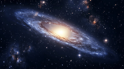 Fototapeta premium Digital artwork of the Andromeda galaxy from deep space