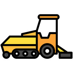 Asphalt Paver lineal multi color icon. related to heavy machinery industry, construction theme. best for UI, UX, app and web development.
