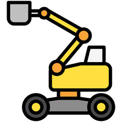 Cherry Picker lineal multi color icon. related to industry, construction theme. best for UI, UX, app and web development.