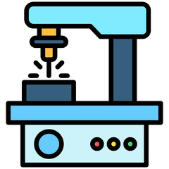 Milling Machine lineal multi color icon. related to industry, construction theme. best for UI, UX, app and web development.