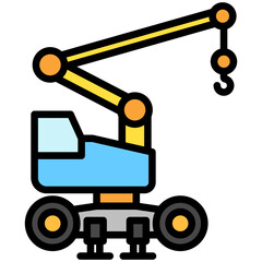 Mobile Crane lineal multi color icon. related to heavy machinery industry, construction theme. best for UI, UX, app and web development.