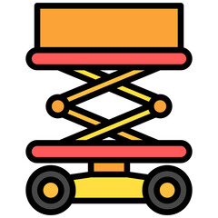 Scissor Lift lineal multi color icon. related to industry, construction theme. best for UI, UX, app and web development.
