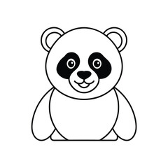 Panda bear vector illustration icon, panda silhouette vector icon on white background.