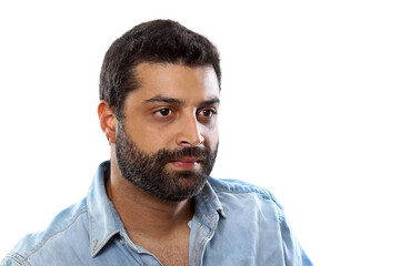 Obraz premium male model with beard posing on neutral background