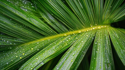 Fototapeta premium A leaf with water droplets on it
