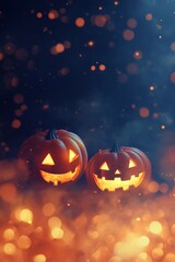 Eerie illustration of halloween day with bokeh and blur background. Halloween celebrations. 