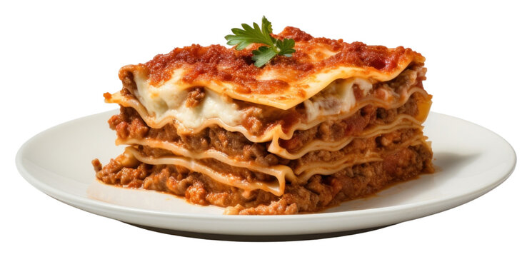 PNG Beef Lasagna on the white background