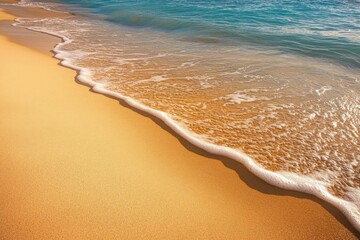 Fine, golden sand with subtle waves for a tropical beach vibe 