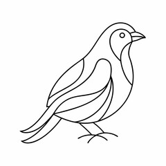 Obraz premium Minimalist Line Drawing of a Bird in Simple Outline Style