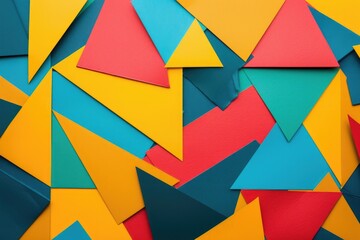 A collection of colorful paper triangles