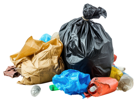 PNG Photo a recycle garbage plastic bags on the white background